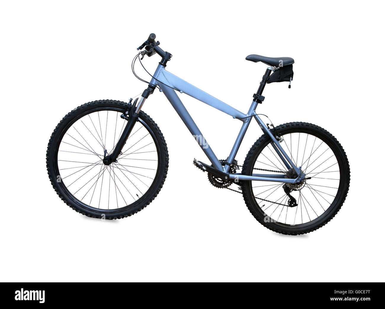 Blue mountain bike isolé sur fond blanc Banque D'Images