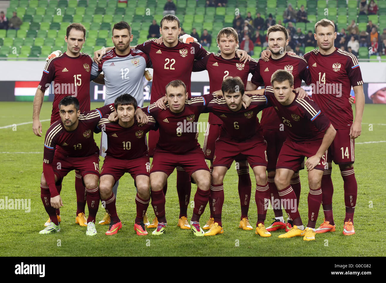 Hongrie contre la Russie football match amical Banque D'Images