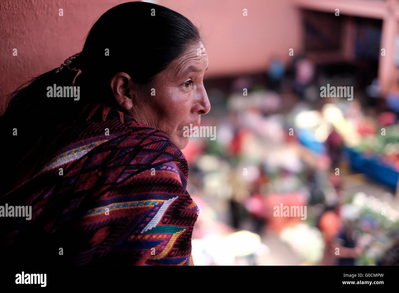 Le marché de Chichicastenango également connu sous le nom de Santo Tomás Chichicastenango une ville dans le département de Guatemala El Quiché, connu pour sa culture Maya Kiche traditionnels. Banque D'Images