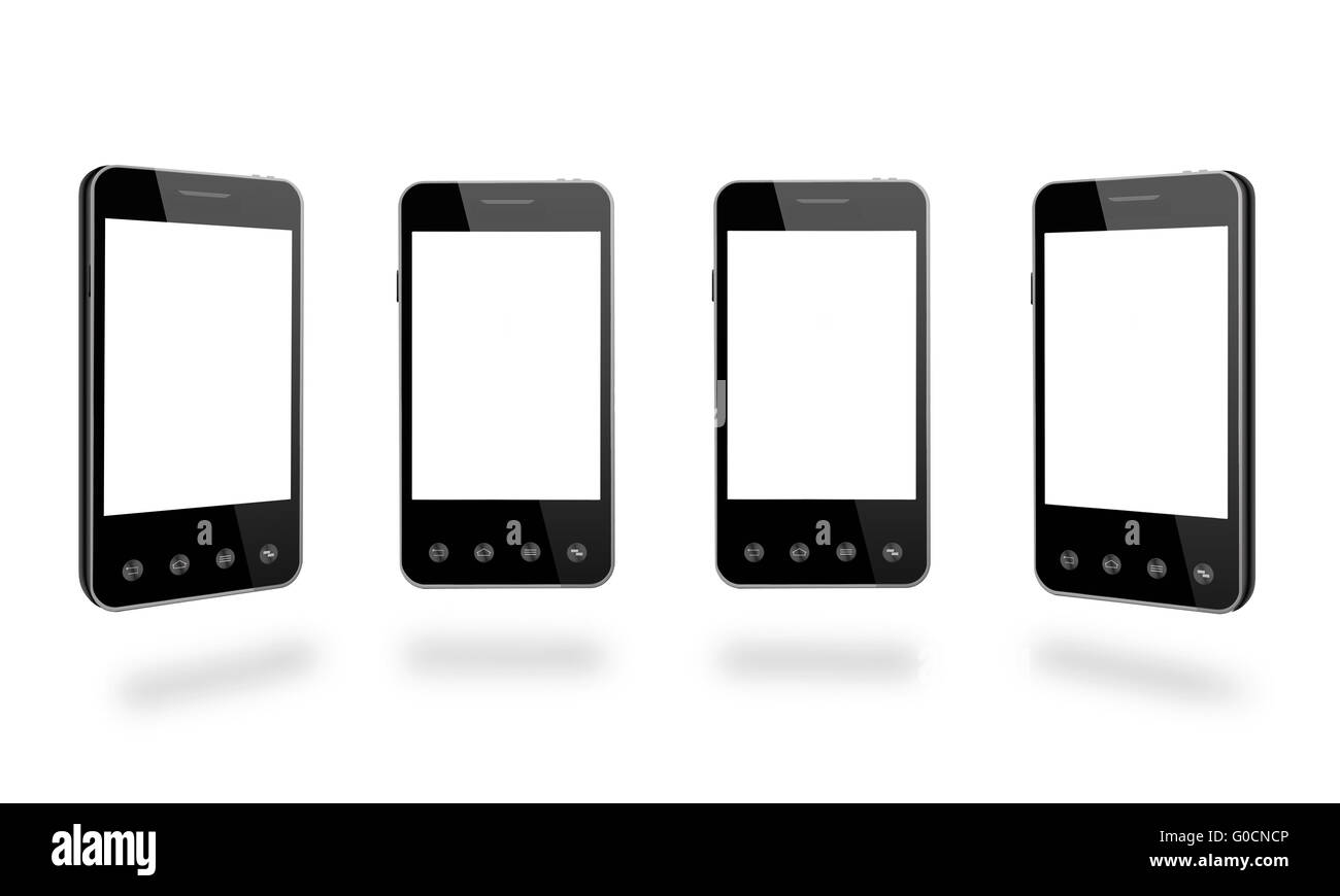 Smart-phones moderne isolé sur la white Banque D'Images