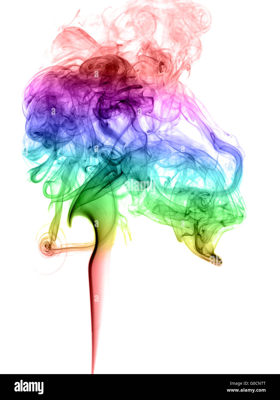 Résumé La fumée multicolore sur un fond clair Banque D'Images