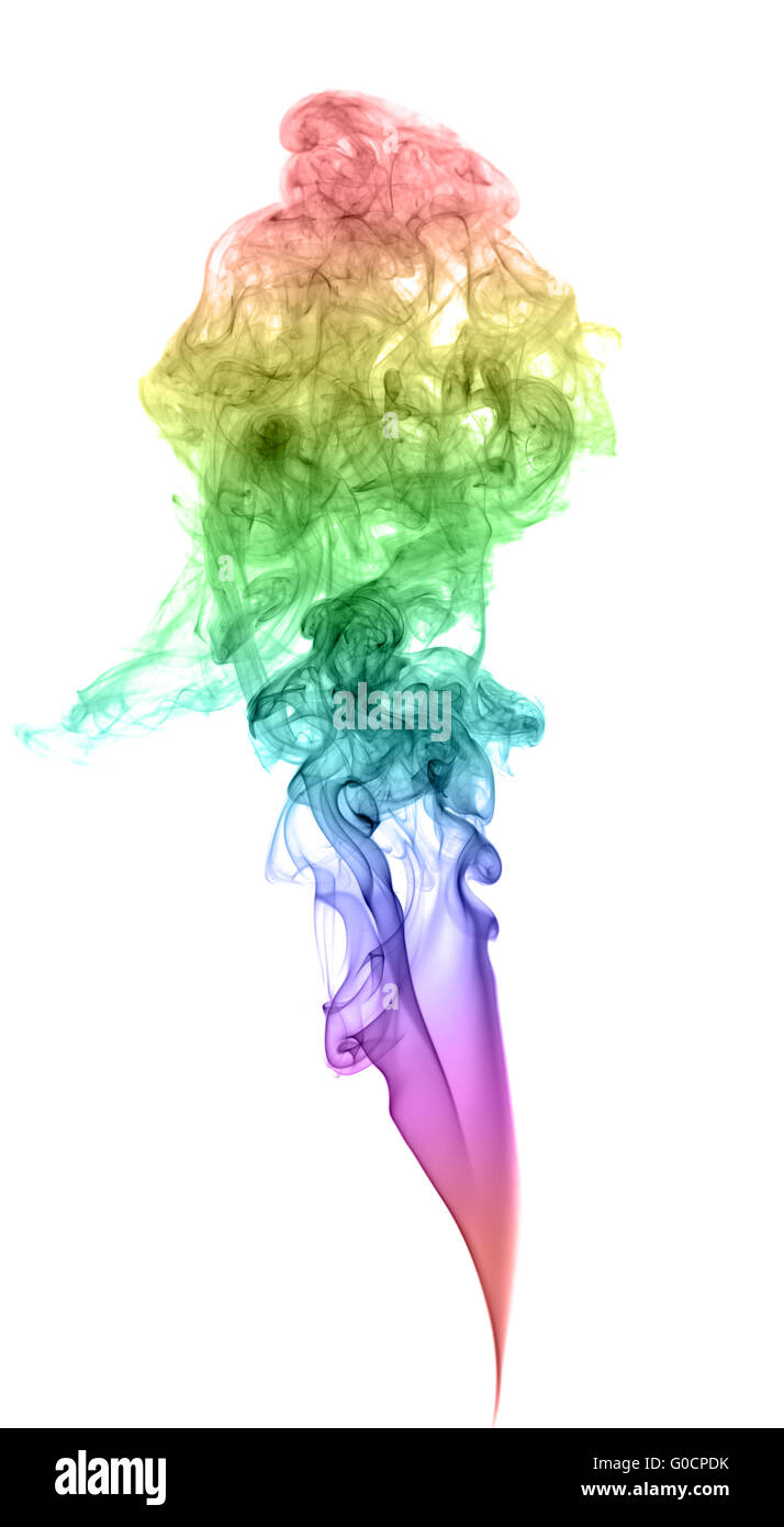 Résumé La fumée multicolore sur un fond clair Banque D'Images