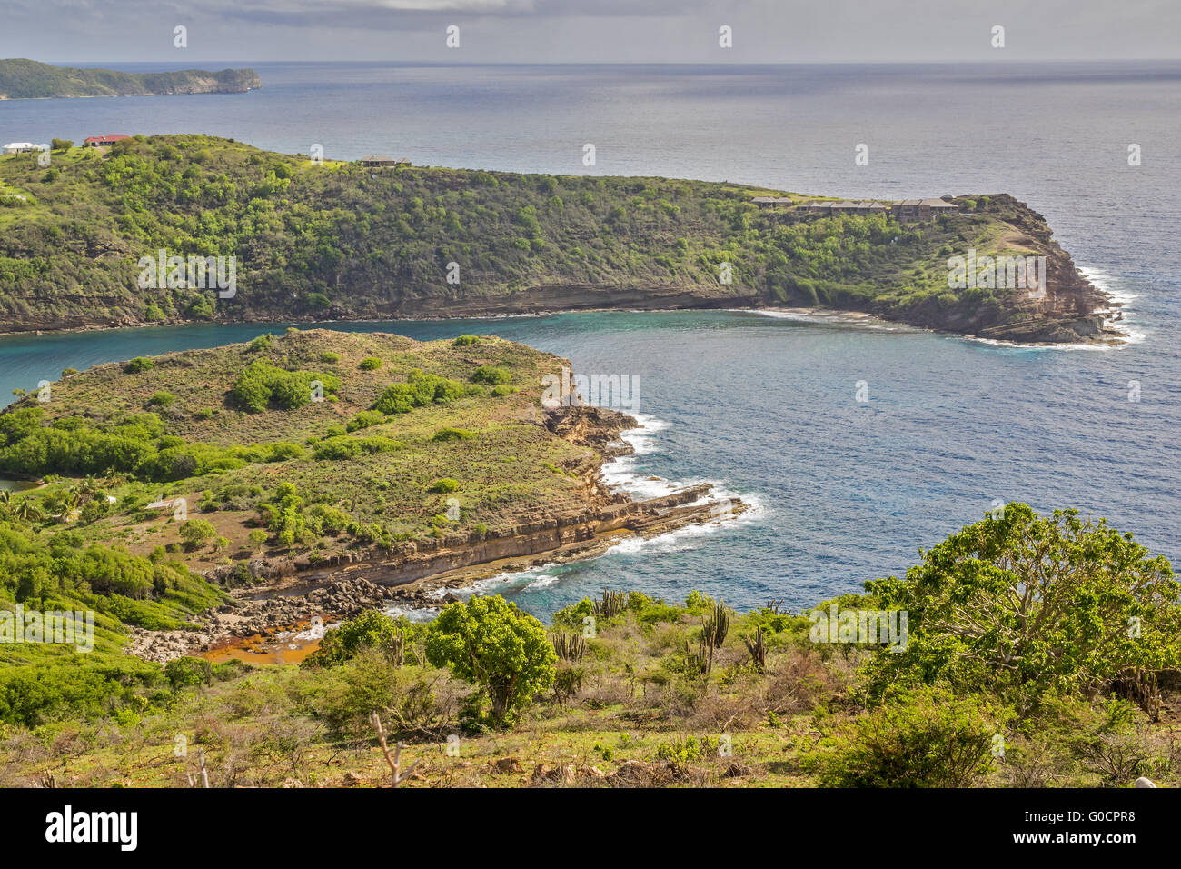 Indian Creek de Shirley Heights à l'ouest d'Antigua Banque D'Images