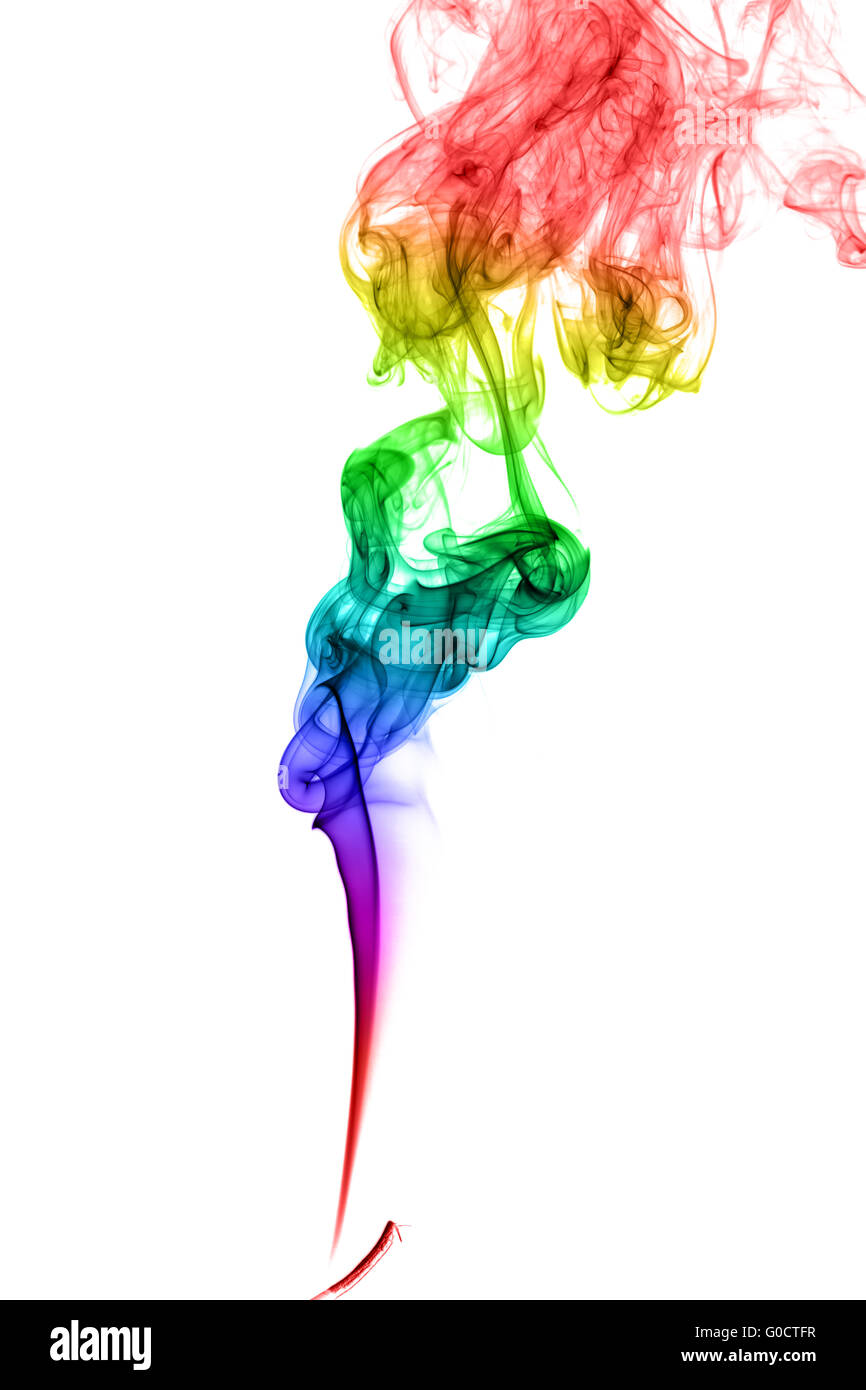 Résumé La fumée multicolore sur un fond clair Banque D'Images