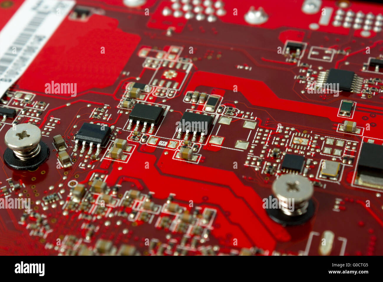 Composants électroniques sur la carte de circuits calculer Banque D'Images