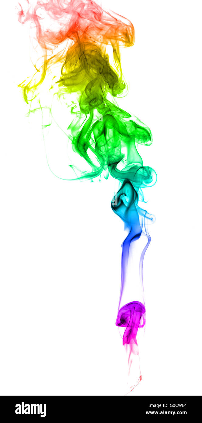 Résumé La fumée multicolore sur un fond clair Banque D'Images