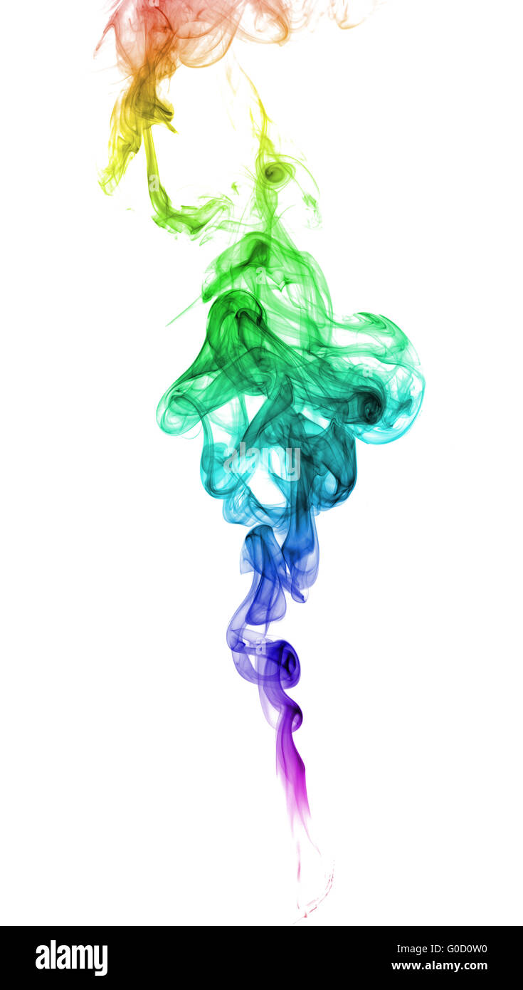 Résumé La fumée multicolore sur un fond clair Banque D'Images