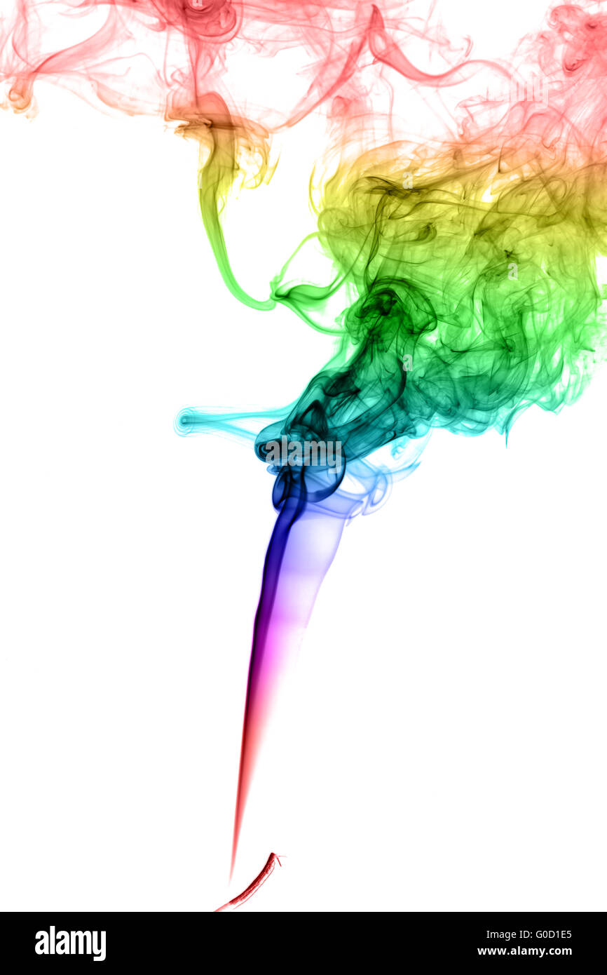 Résumé La fumée multicolore sur un fond clair Banque D'Images