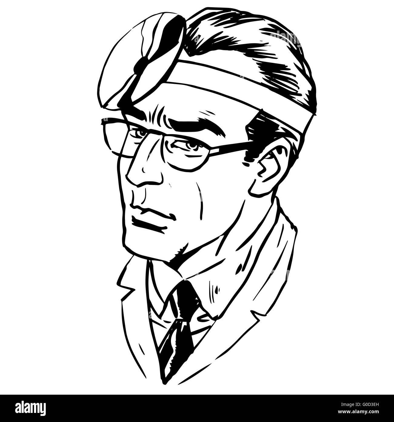 Art thérapeute oreille Nez gorge ligne santé thème médical Banque D'Images