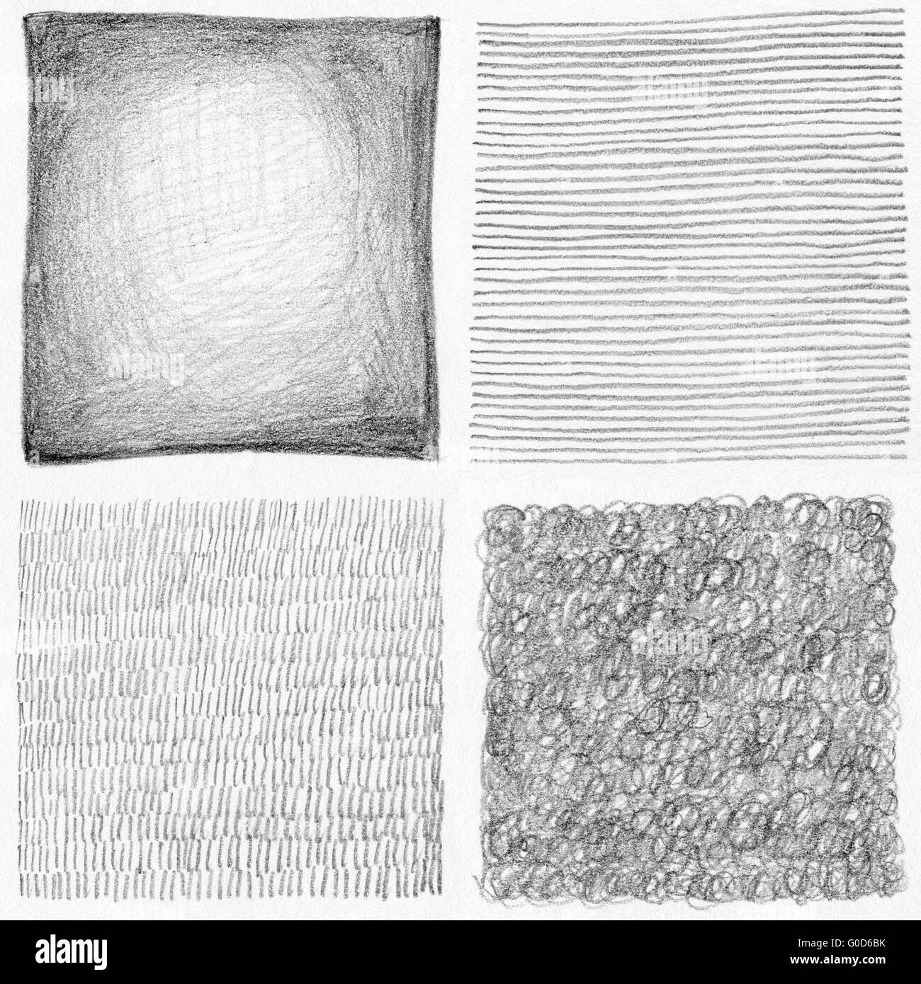 Résumé Contexte Les gribouillis crayon collection. La texture du papier. Banque D'Images