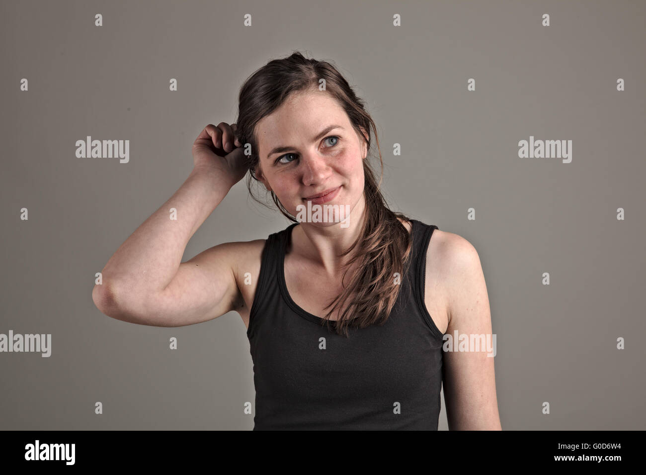 Young woman thinking Banque D'Images
