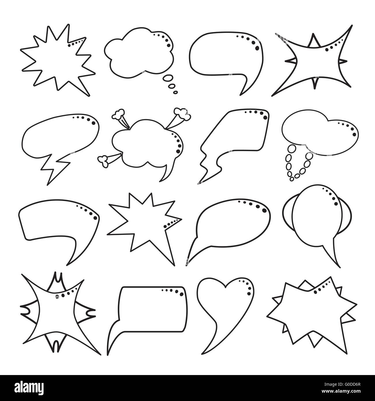 Jeu de bulles en noir style de ligne mince Illustration de Vecteur Jeu de bulles en noir style de ligne mince Illustration de Vecteur