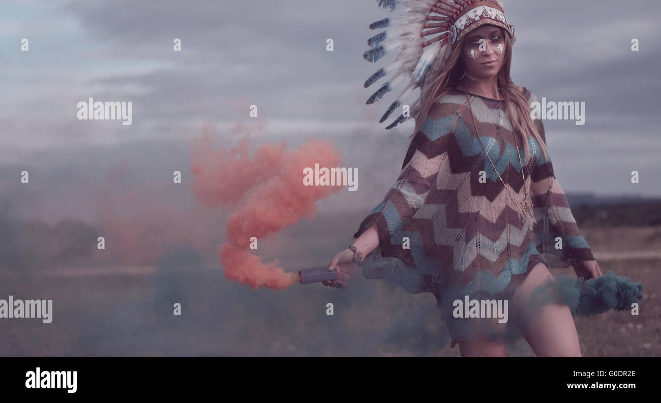Native American Woman ethniques Banque D'Images