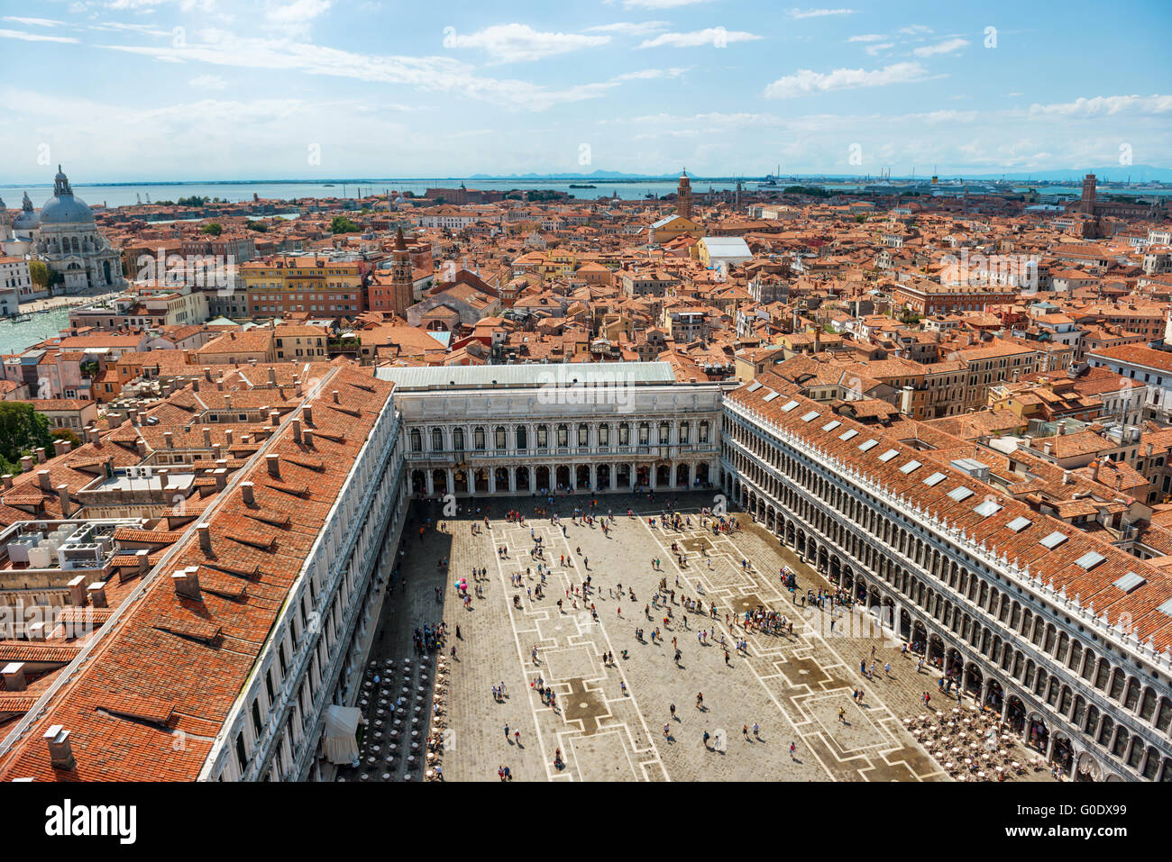 Vue aérienne de la célèbre place San Marco à Venise Banque D'Images