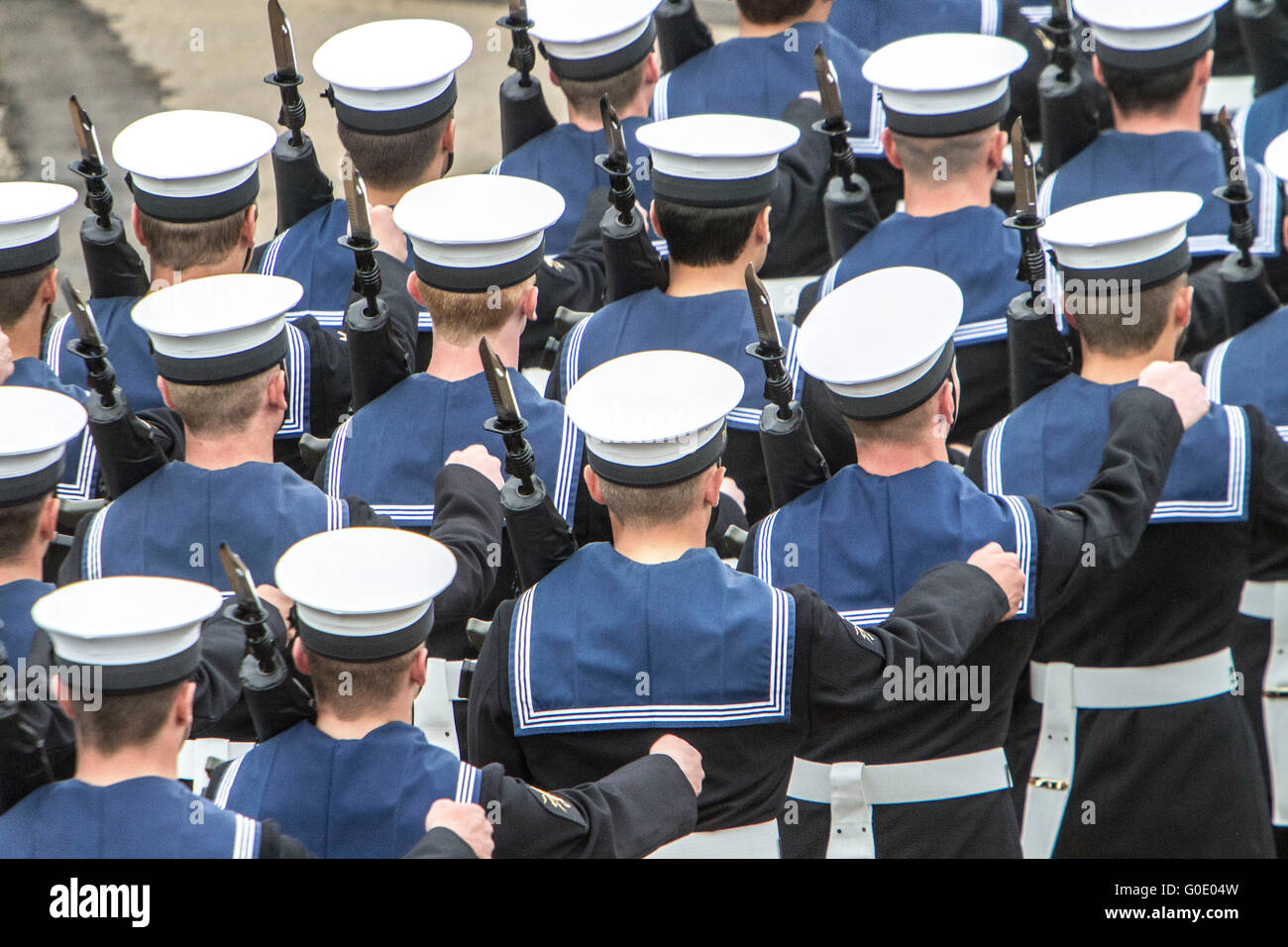 Marcher dans le temps et les marins formation Banque D'Images