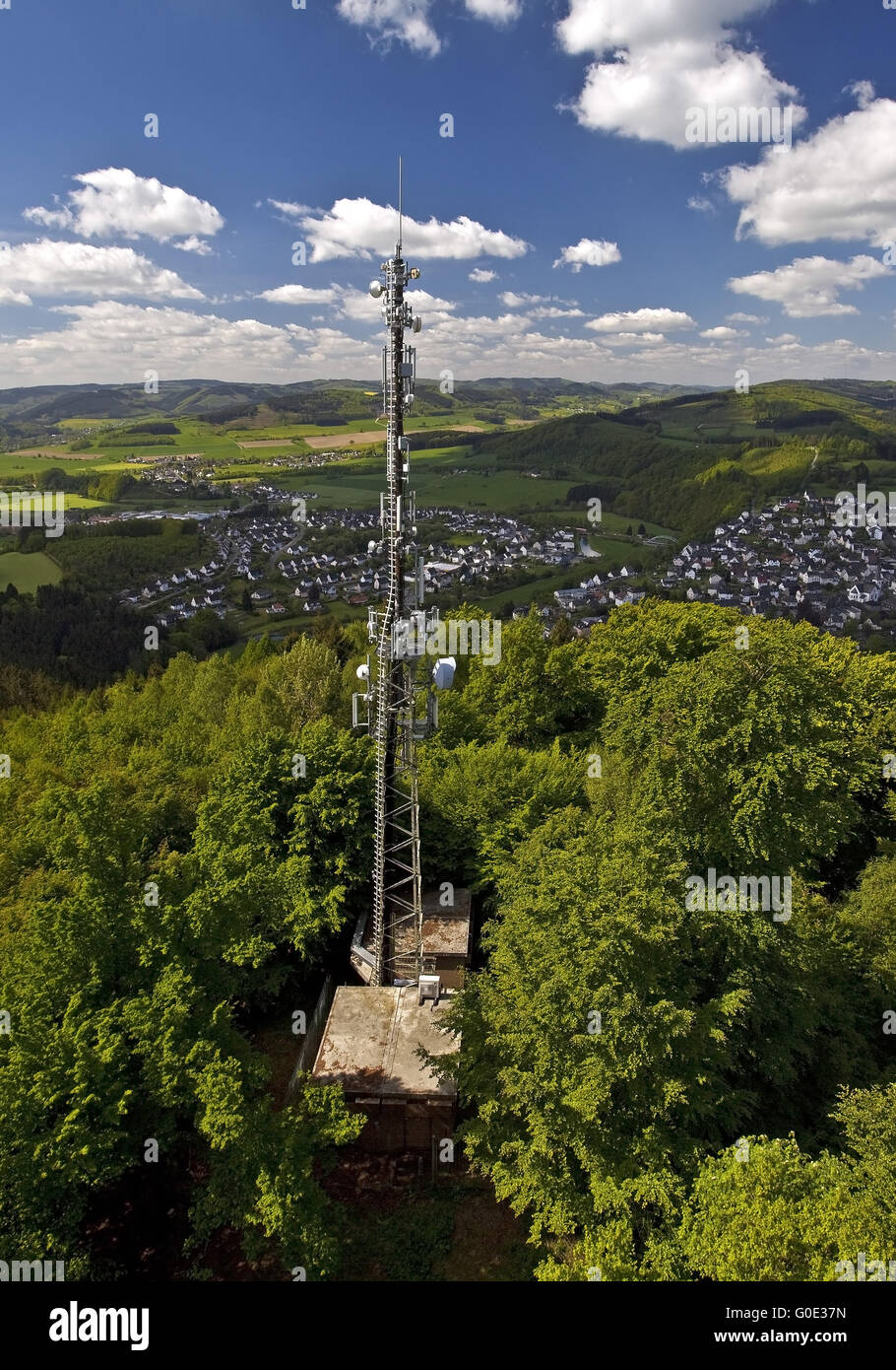 Vue depuis la tour de Kueppel à Freienohl, Meschede Banque D'Images