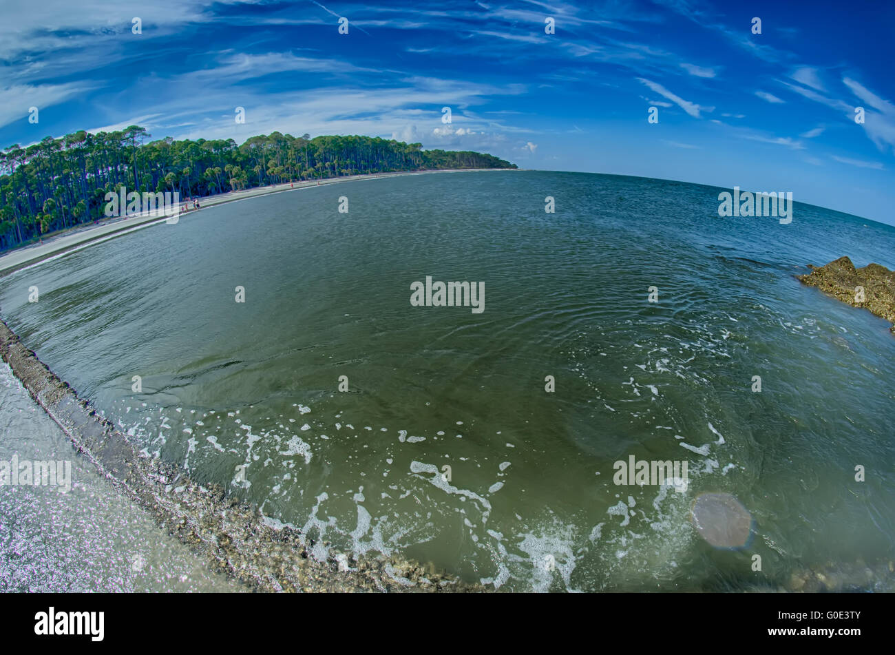 Scènes de plage à l'île de chasse en Caroline du Sud Banque D'Images