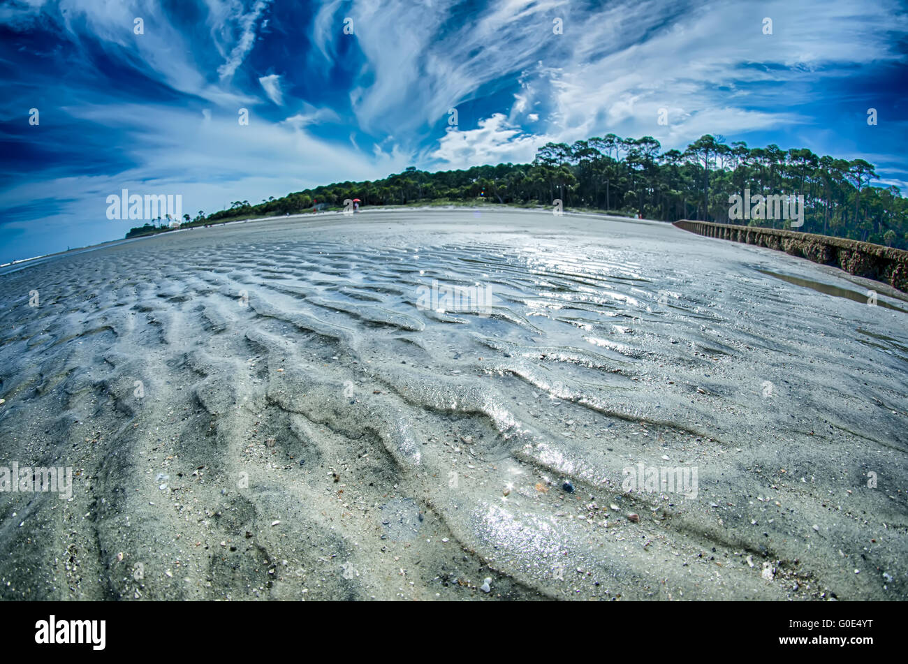 Scènes de plage à l'île de chasse en Caroline du Sud Banque D'Images