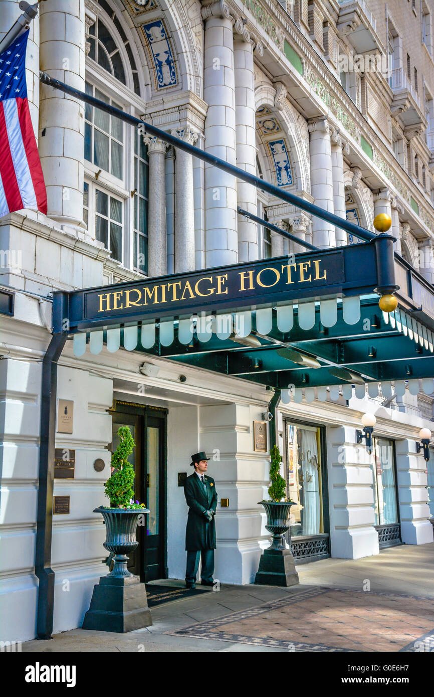 Le quartier historique de style Beaux-Arts Hermitage Hotel à Nashville, TN, reste une destination de luxe, près de la capitale de l'Etat place Banque D'Images