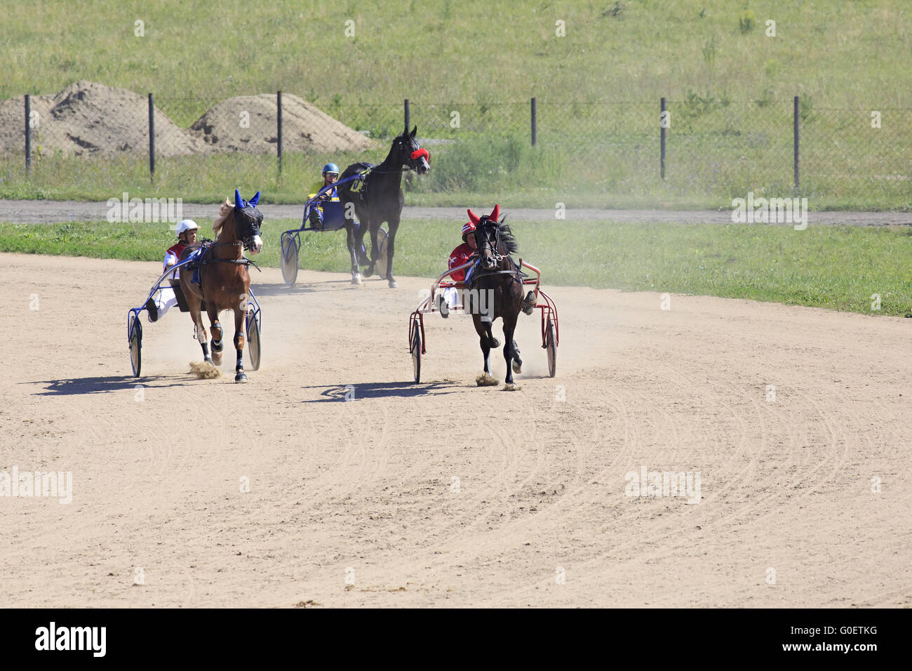 Courses hippiques à l'Hippodrome Sibirskoe podvorie Banque D'Images