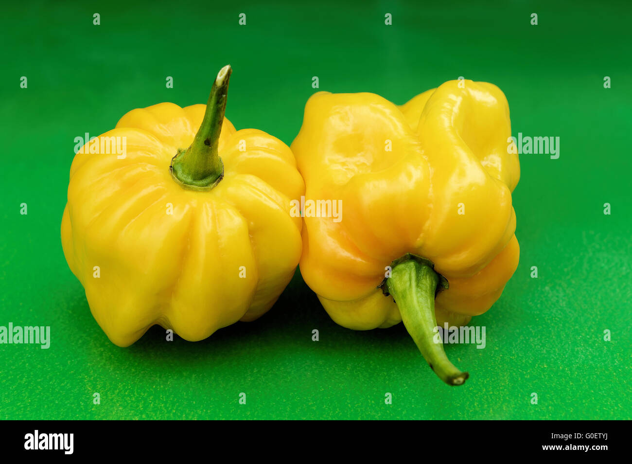 Le piment Habanero, jaune Banque D'Images