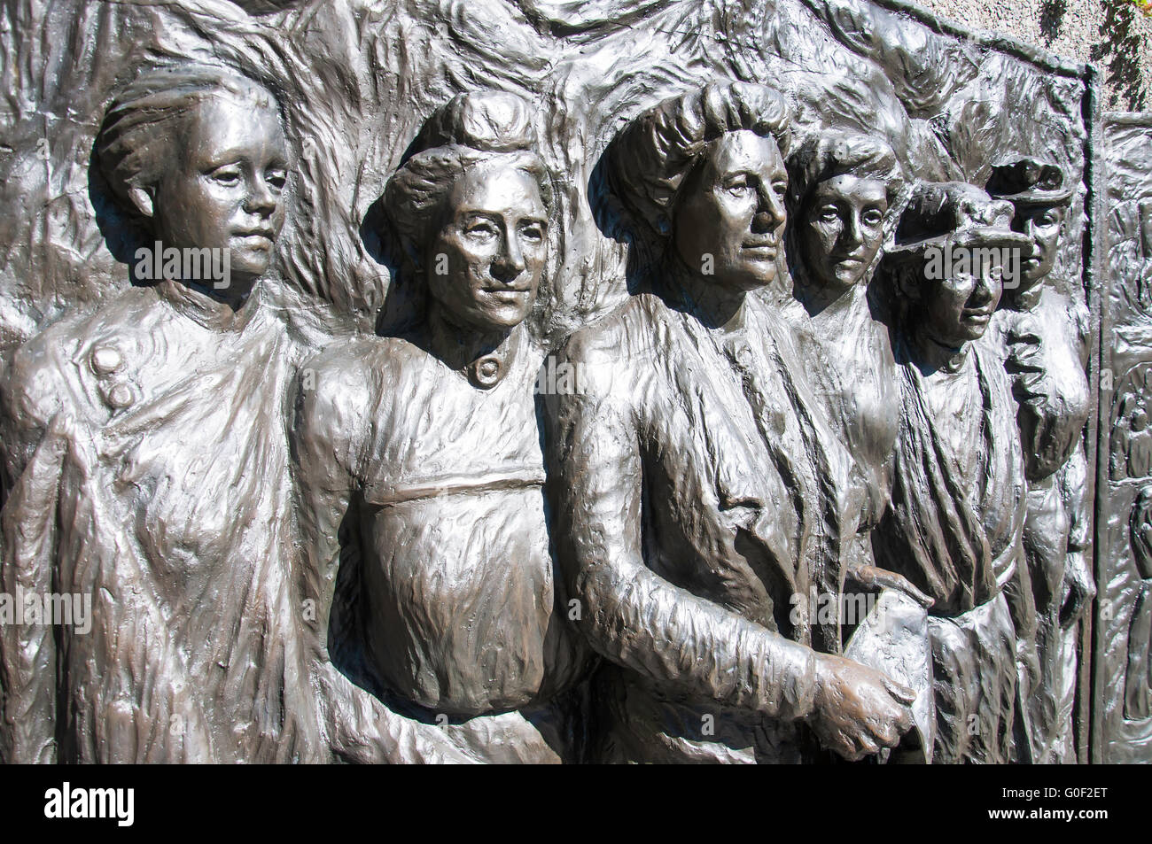 Kate Sheppard suffragettes National Memorial, Oxford Terrace, Christchurch, Canterbury, Nouvelle-Zélande Banque D'Images