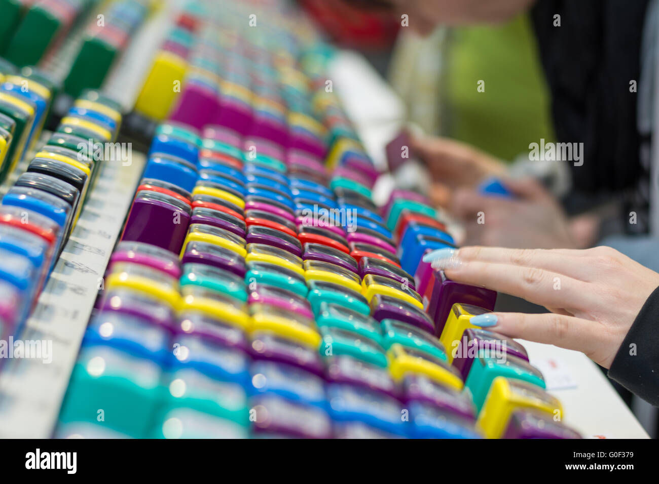 Variété de couleurs estampillé de symboles Banque D'Images