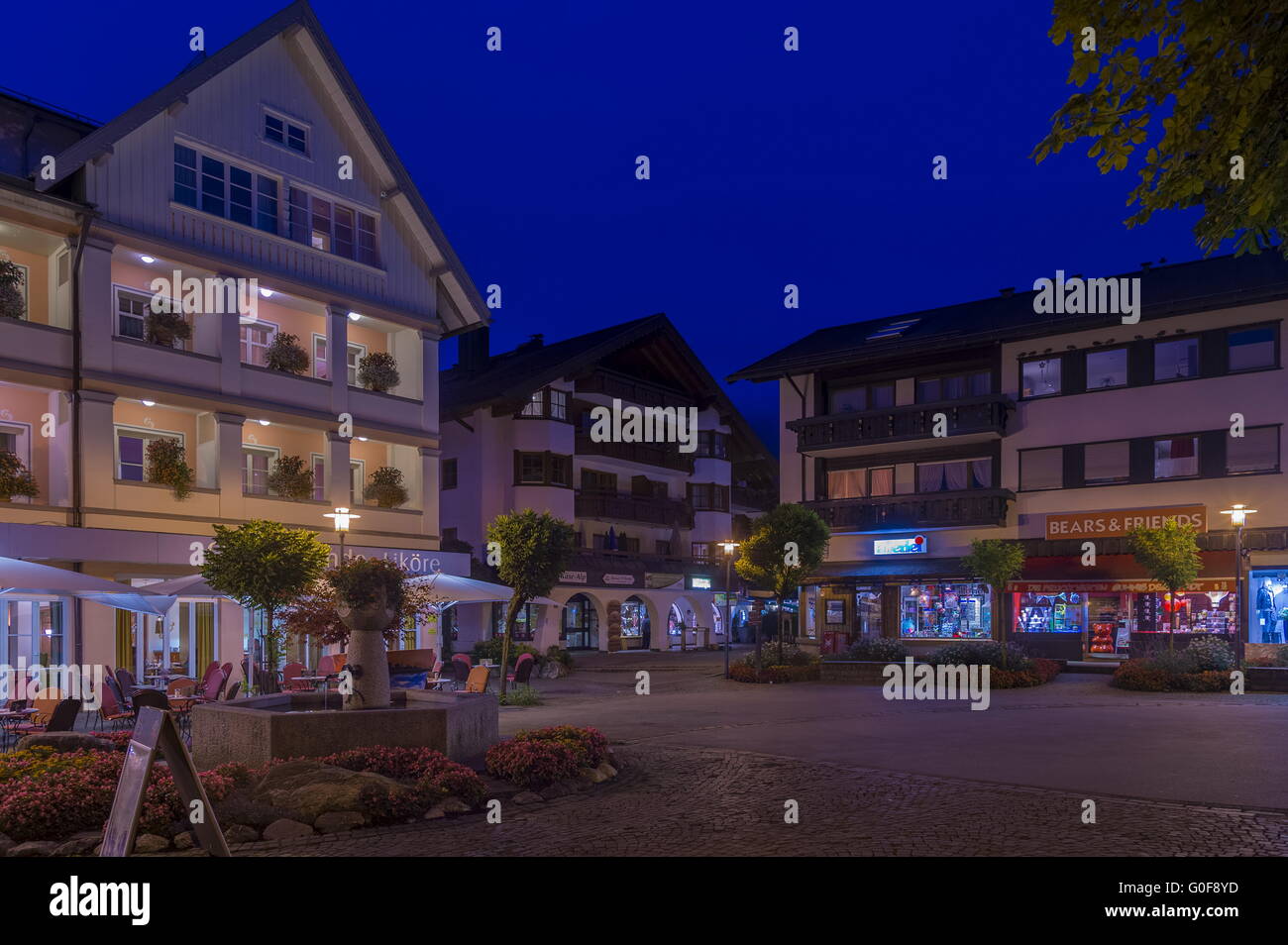 Scène de nuit Oberstdorf Banque D'Images