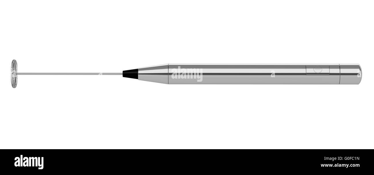 Mousseur à lait isolé sur fond blanc Banque D'Images