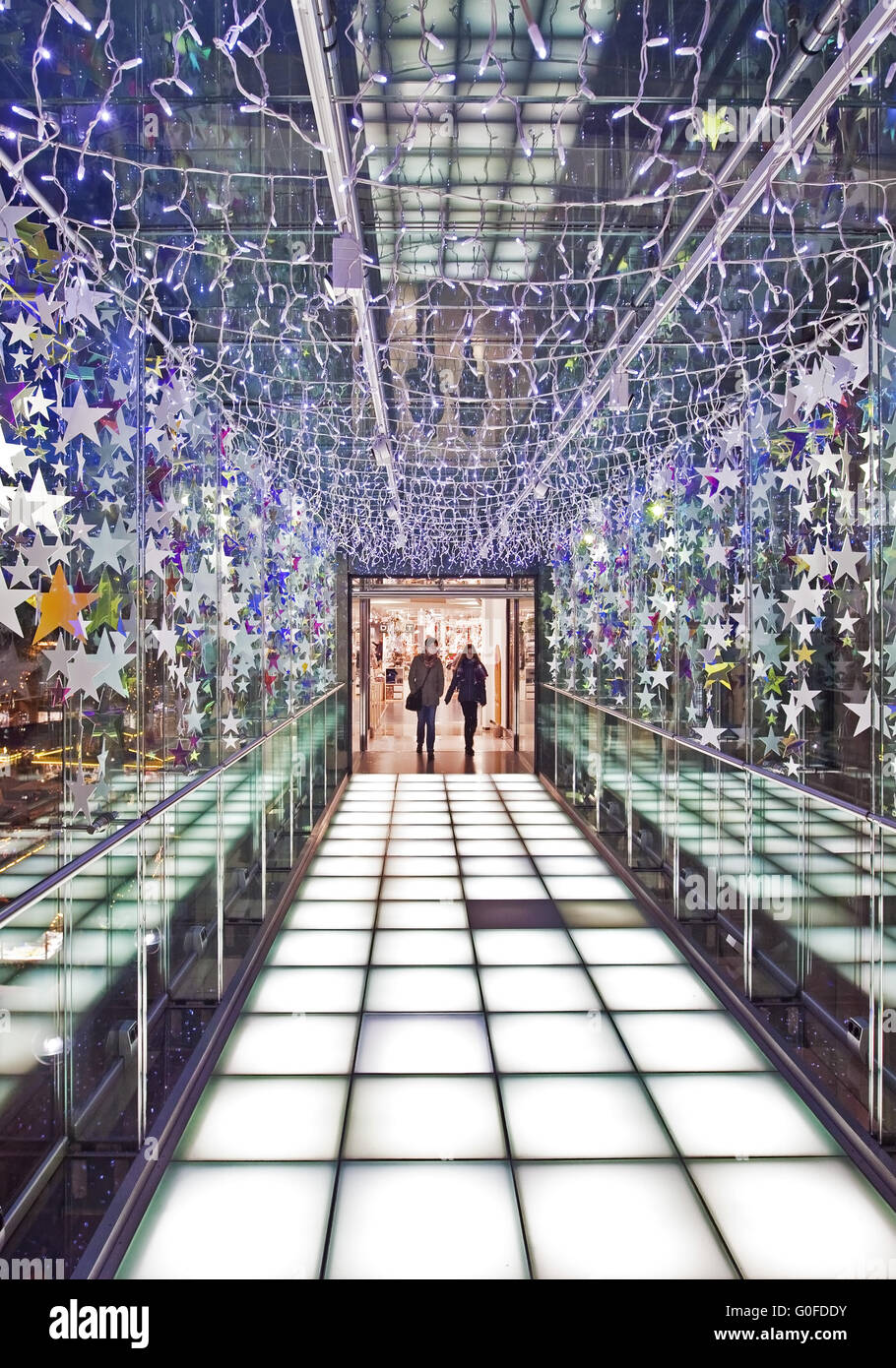 Décorations de Noël dans un grand magasin de transition, Dortmund Banque D'Images