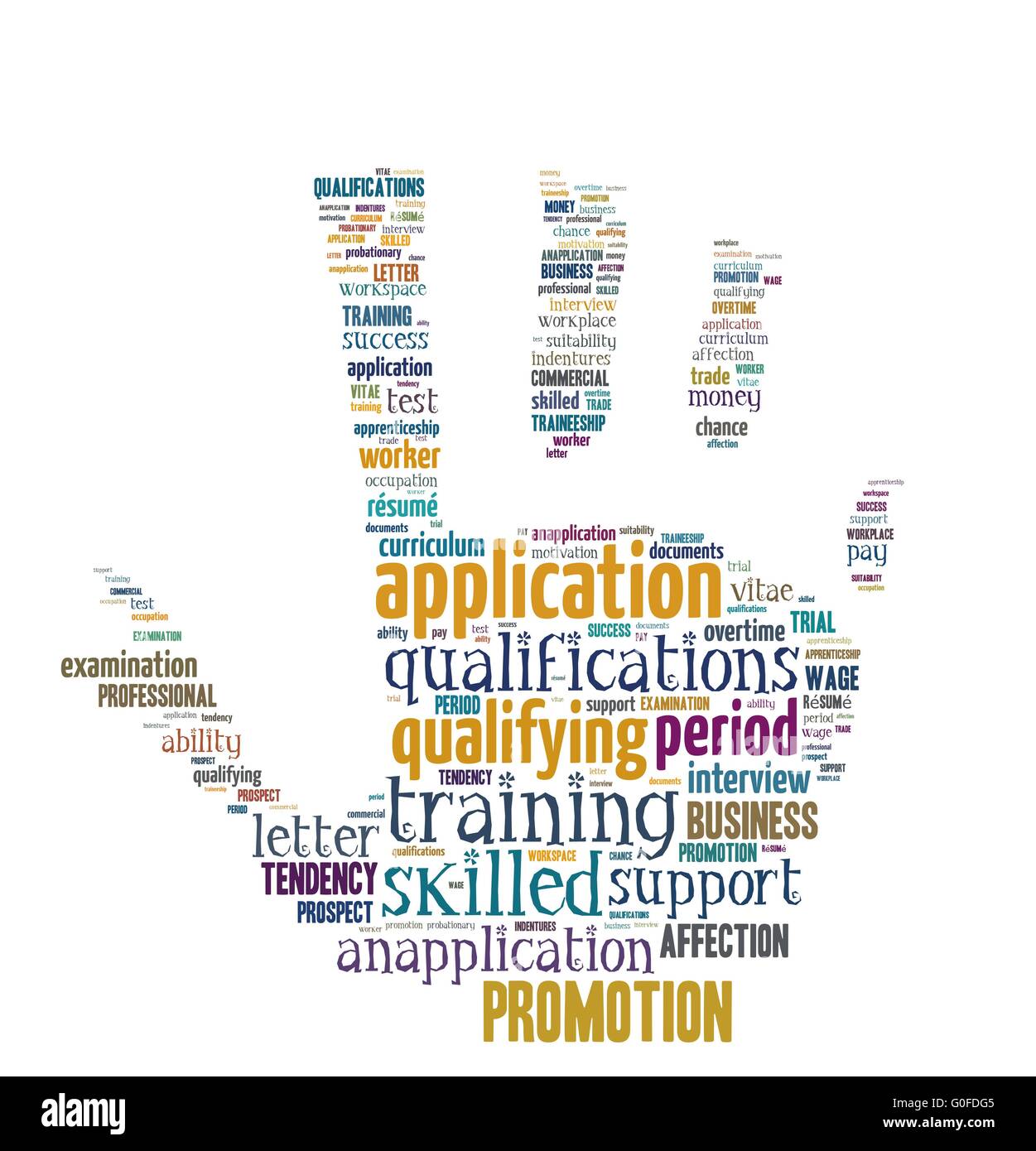 Cloud Word isolé - concepts relatifs à l'application et à la carrière Banque D'Images