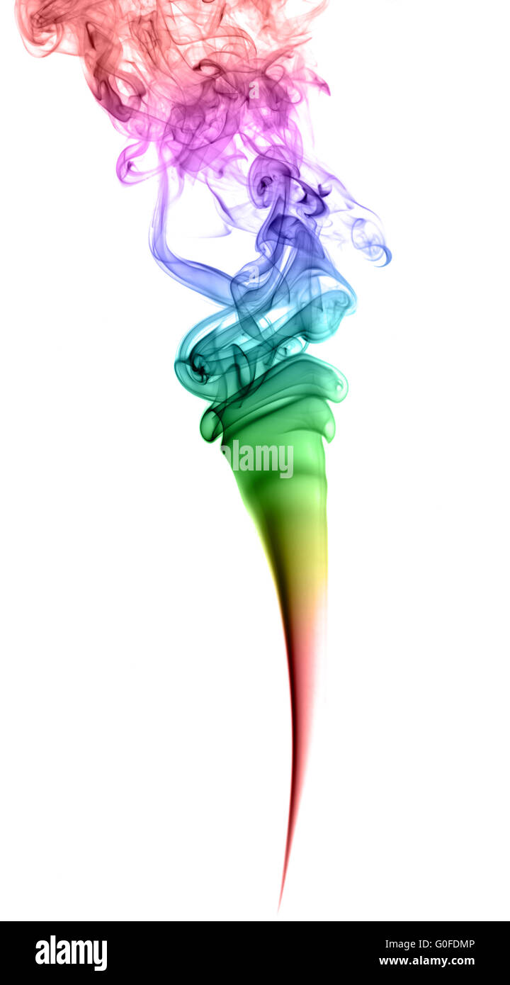 Résumé La fumée multicolore sur un fond clair Banque D'Images
