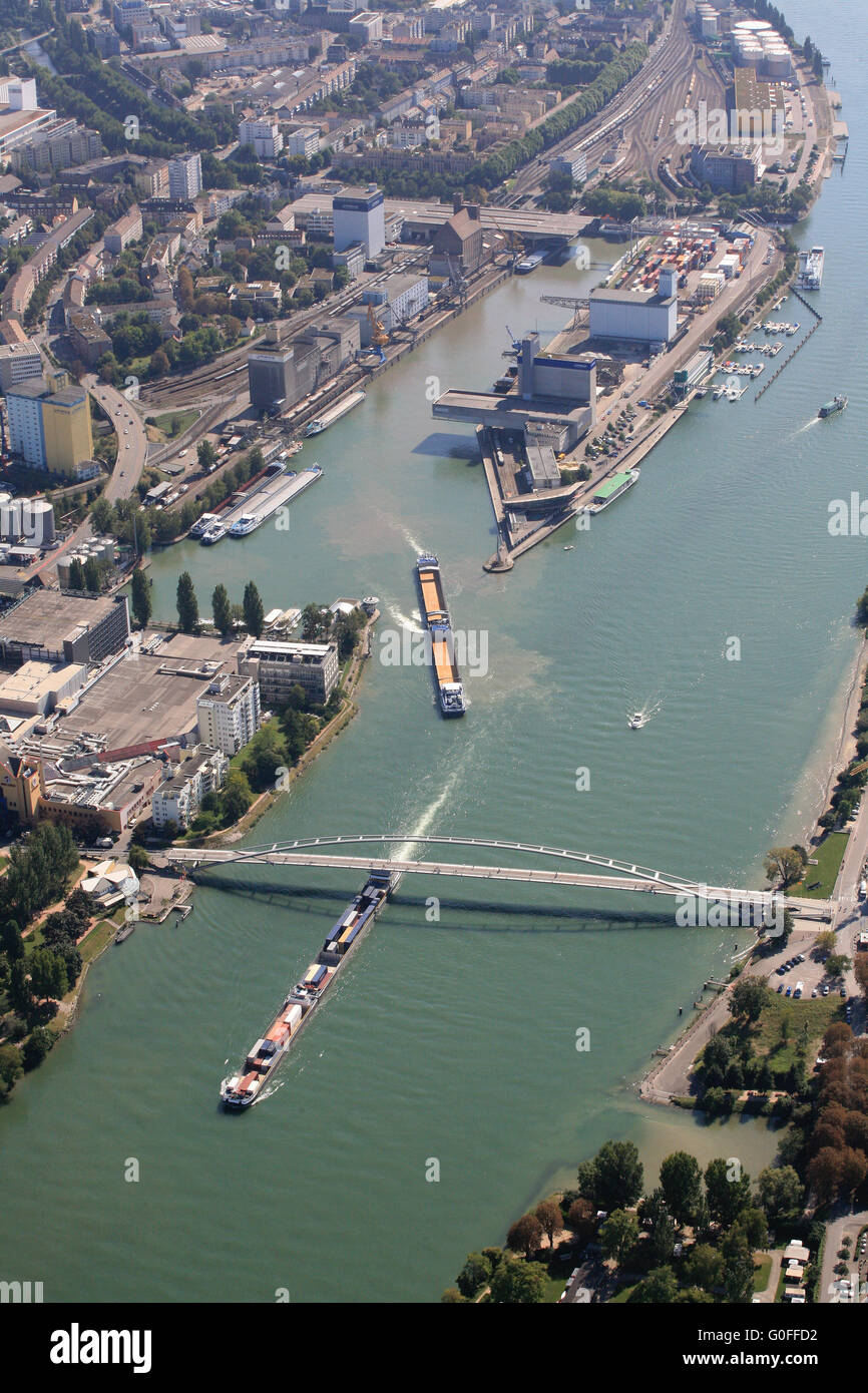 Triangle des frontières de l'Allemagne, la Suisse et la France Banque D'Images