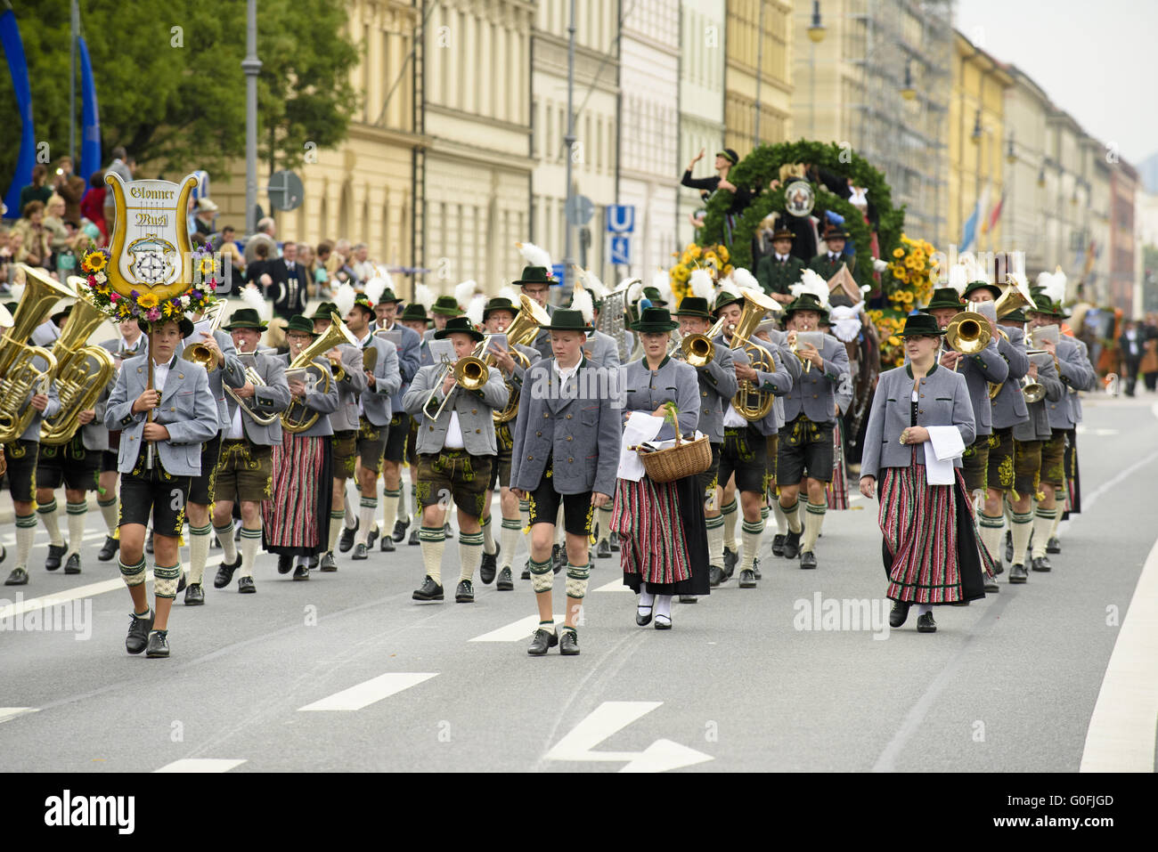 Parade d'ouverture de l'Oktoberfest de Munich Banque D'Images