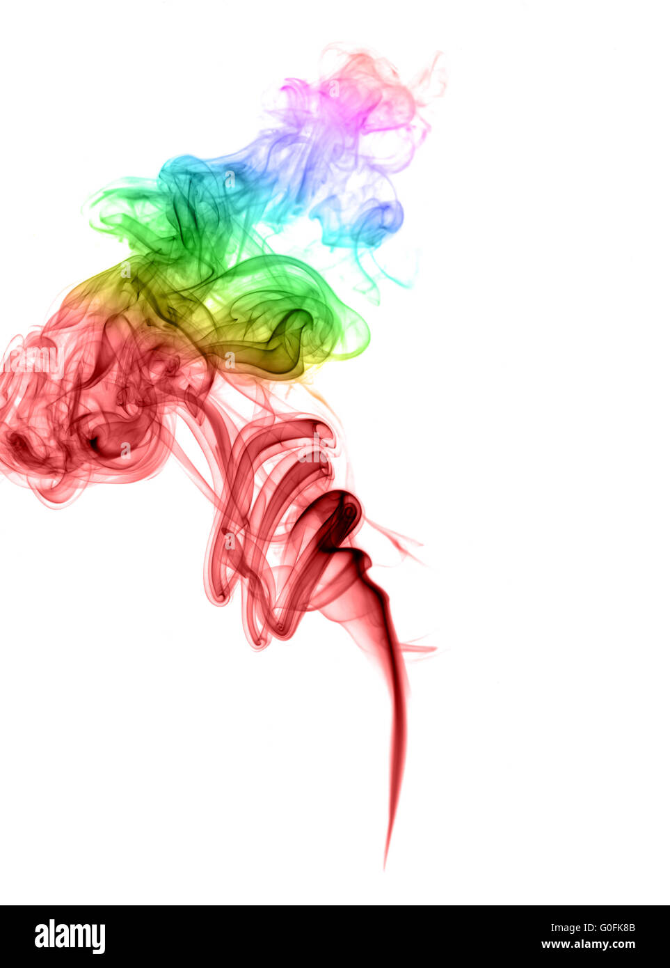 Résumé La fumée multicolore sur un fond clair Banque D'Images