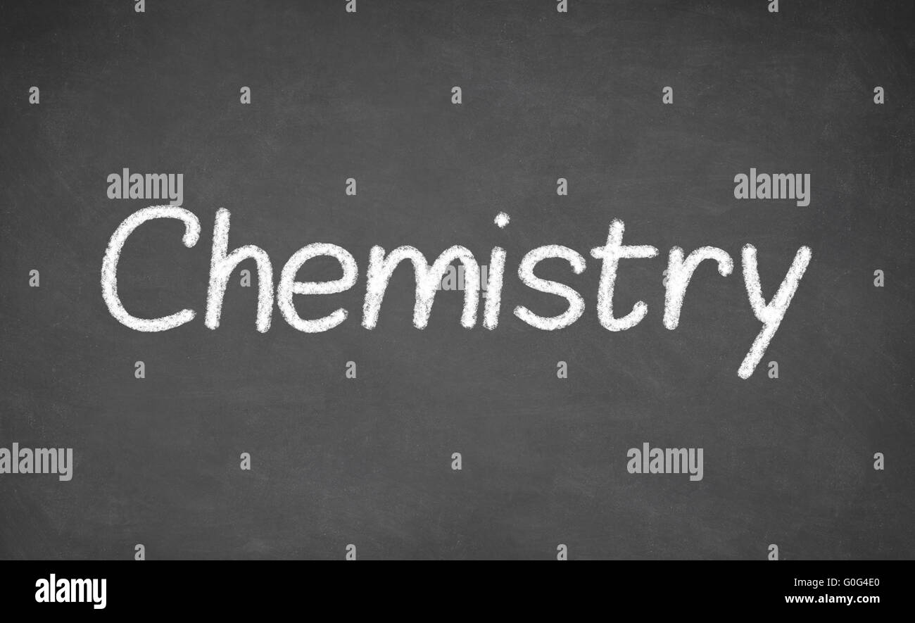 Leçon de chimie sur tableau noir ou tableau. Banque D'Images