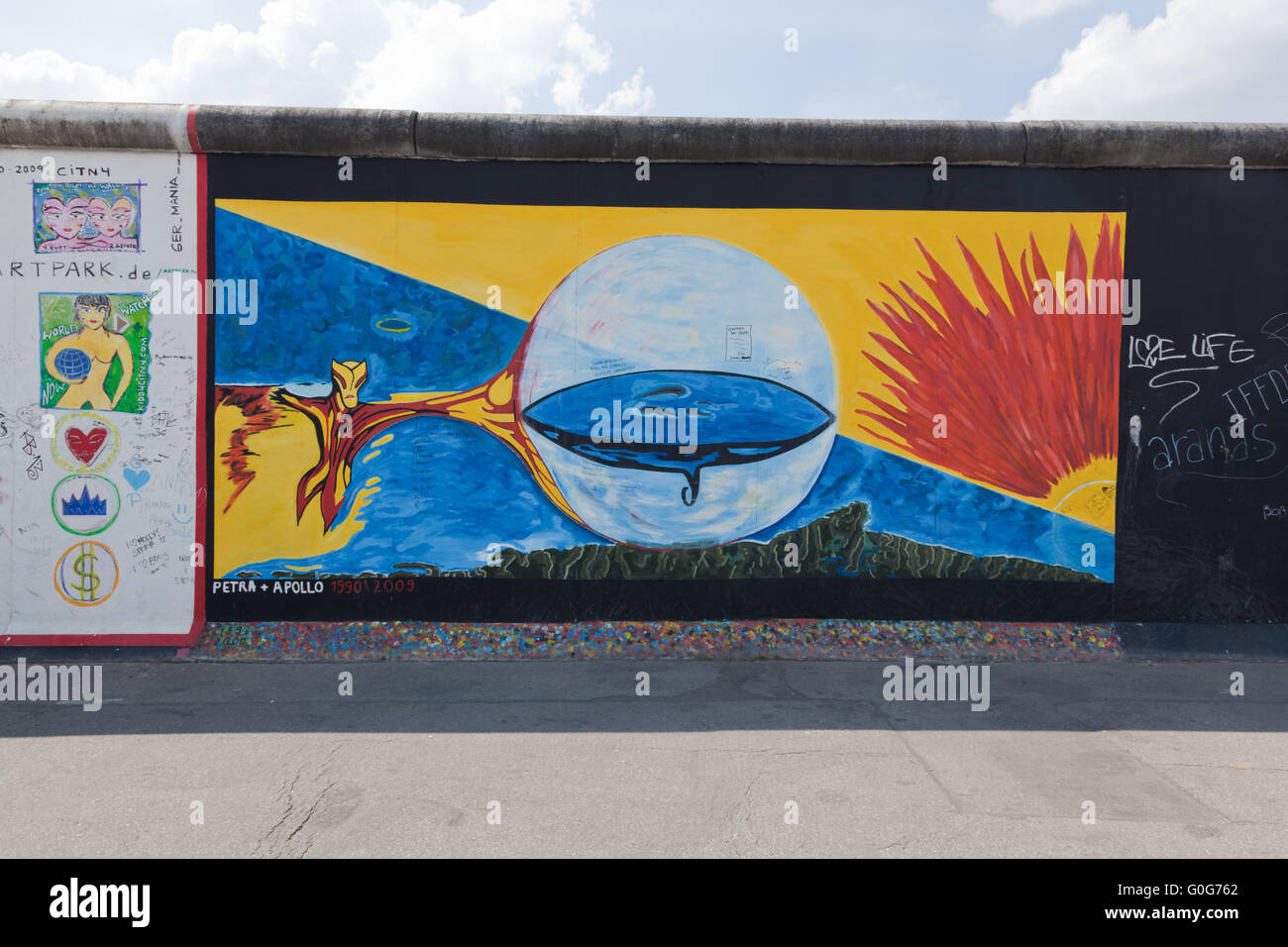 East Side Gallery - Mur de Berlin. Berlin, Allemagne Banque D'Images