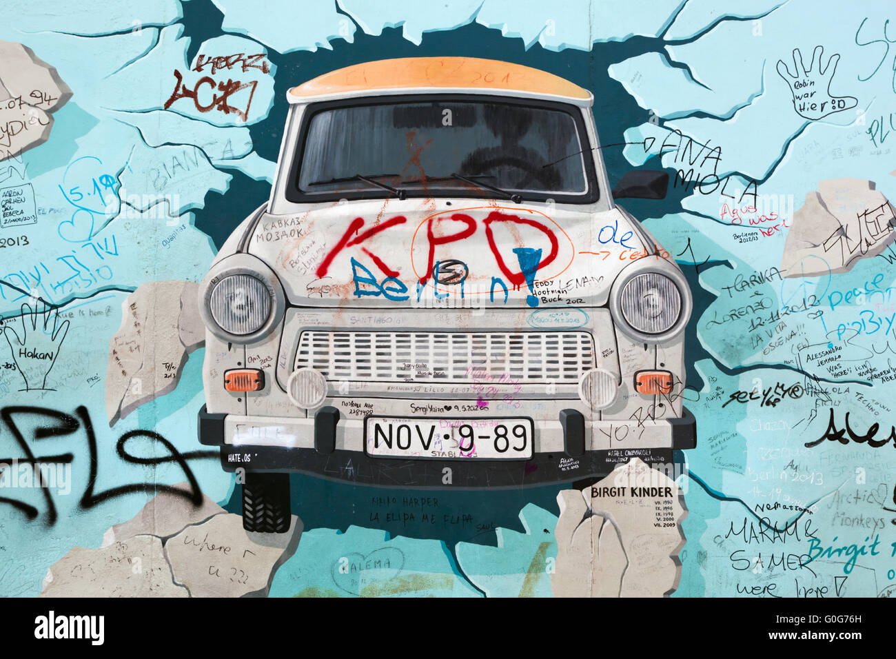 East Side Gallery - Mur de Berlin. Berlin, Allemagne Banque D'Images