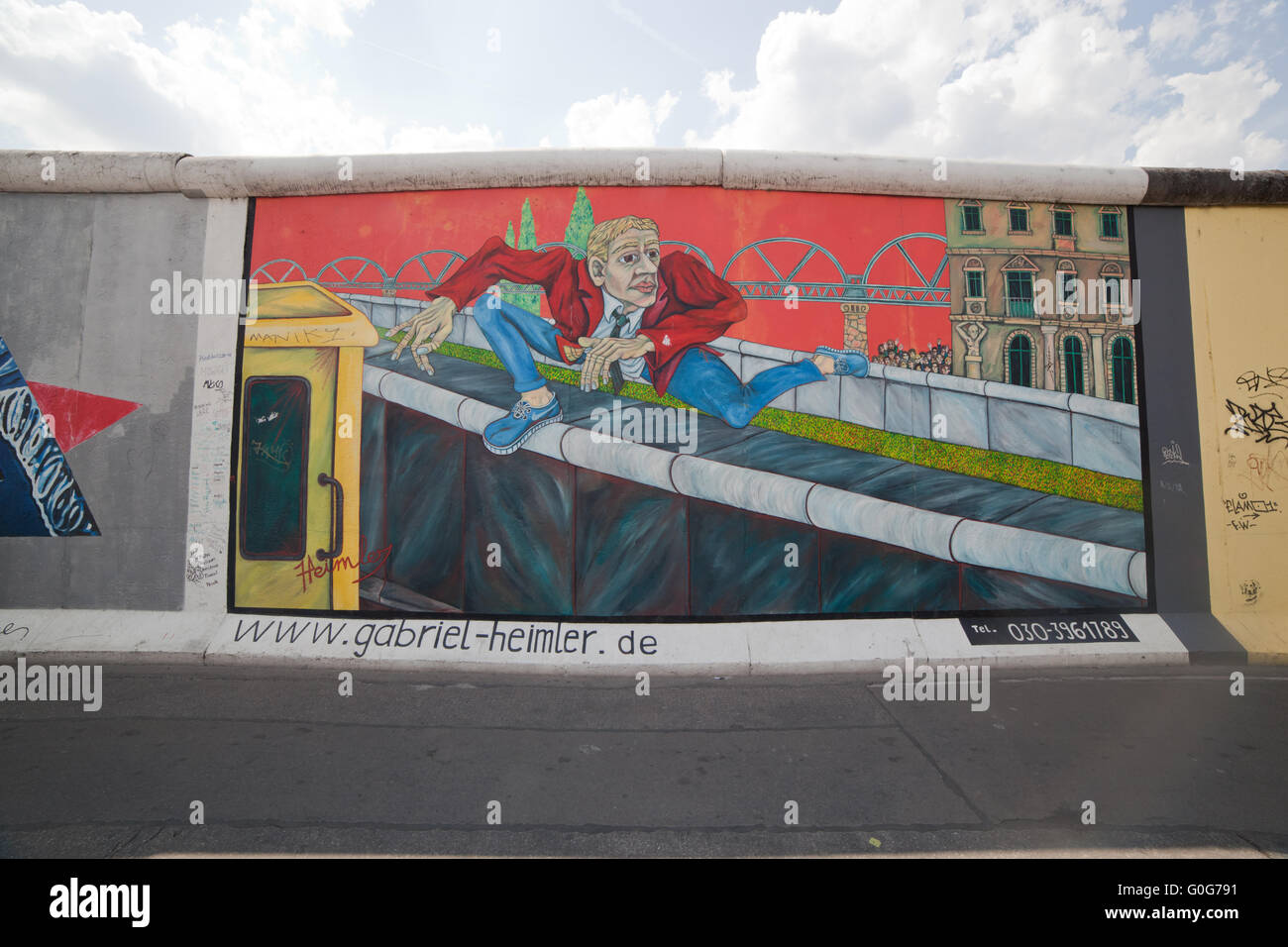 East Side Gallery - Mur de Berlin. Berlin, Allemagne Banque D'Images