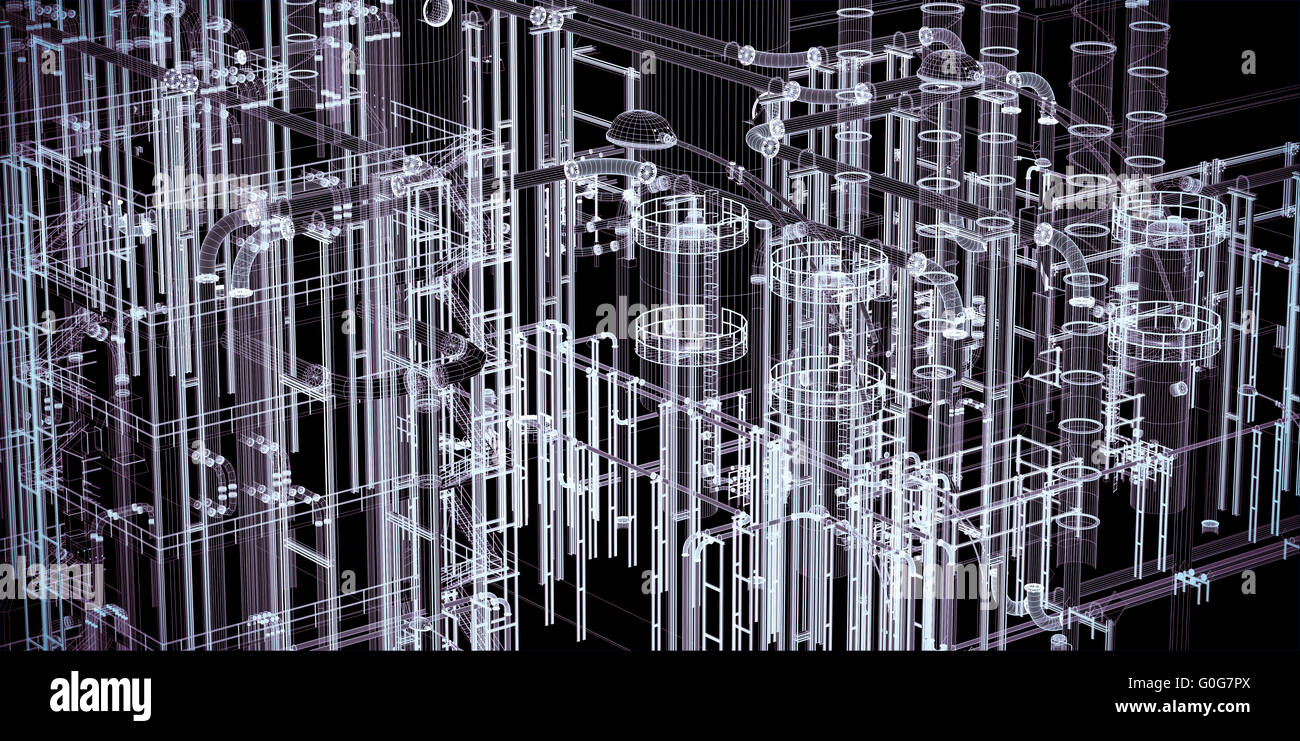 Résumé de la technologie industrielle, l'arrière-plan. L'usine, de l'ingénierie Banque D'Images