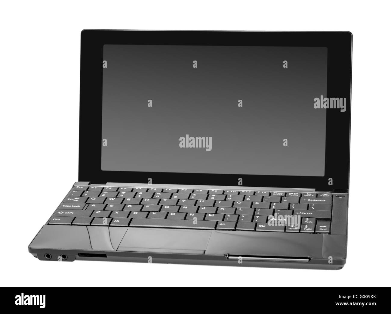 Collection électronique moderne - open Laptop (Ordinateur portable) isolé sur fond blanc Banque D'Images