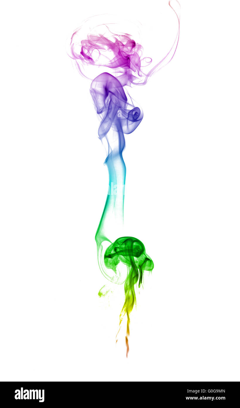 Résumé La fumée multicolore sur un fond clair Banque D'Images