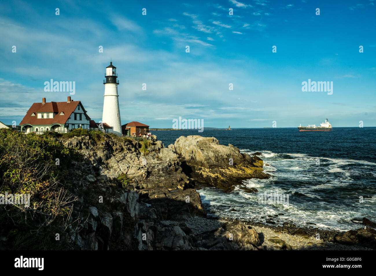 Célèbre Portland Head Light House Banque D'Images