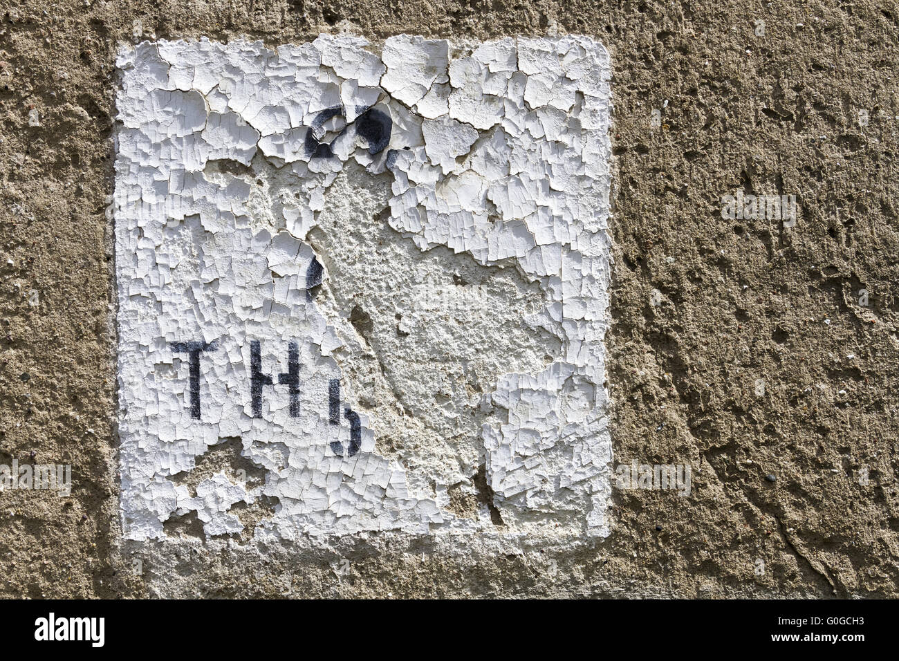 Vieille enseigne sur mur de la maison Banque D'Images