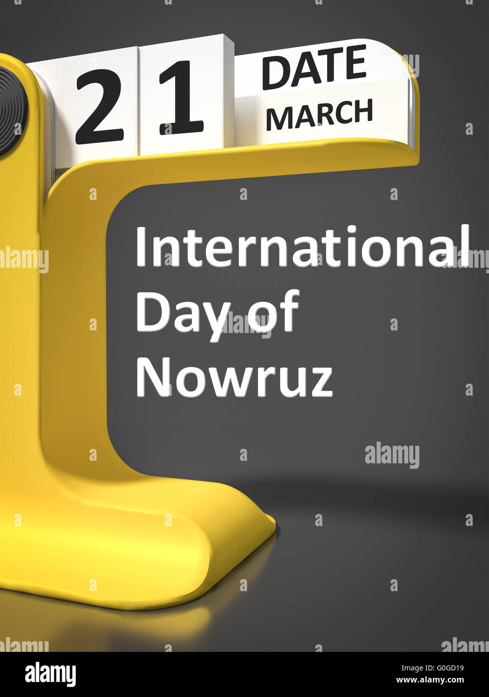 Calendrier vintage Journée internationale du Novruz Banque D'Images