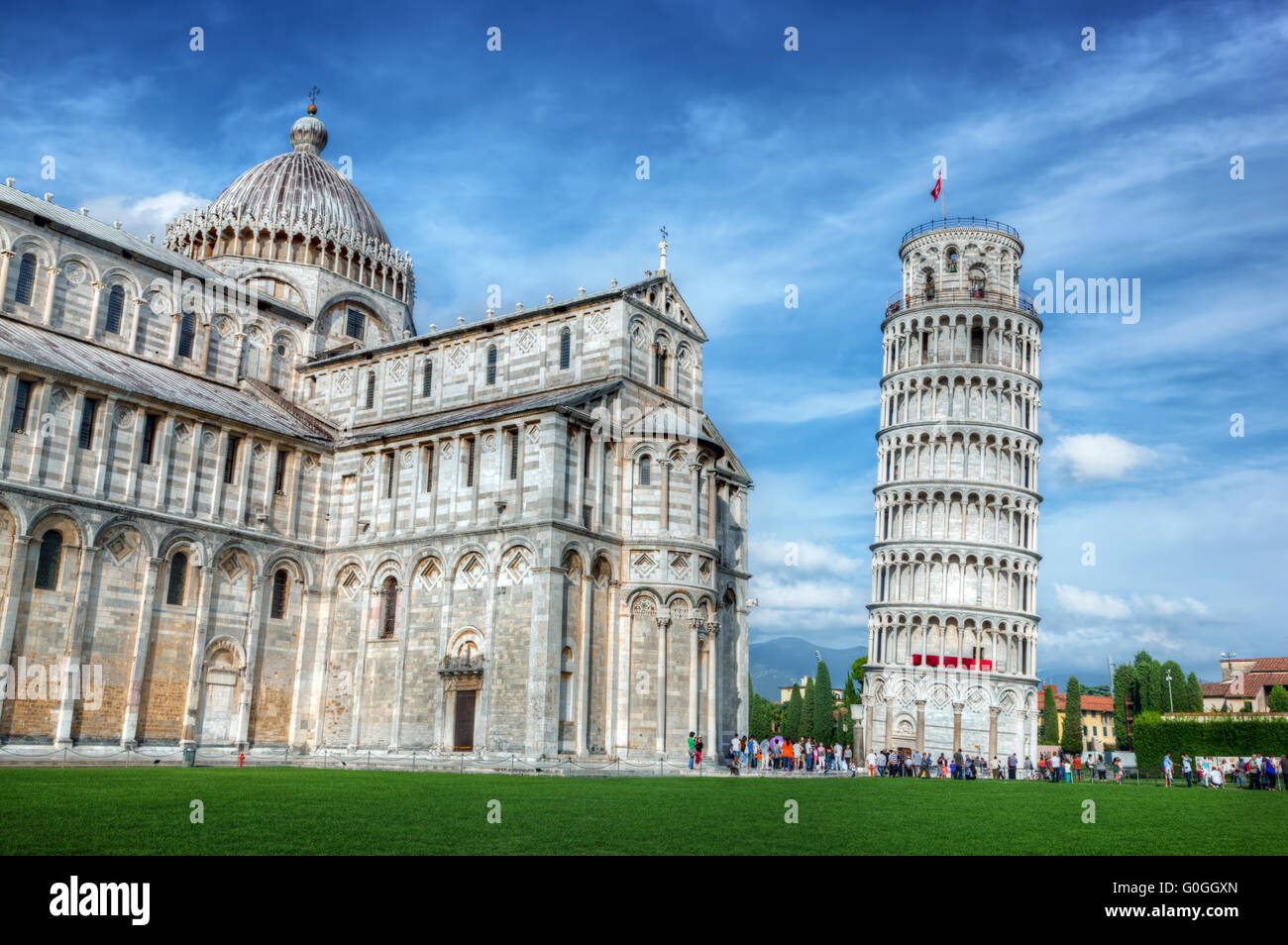 Cathédrale de Pise avec sa tour penchée de Pise, Toscane, Italie Banque D'Images