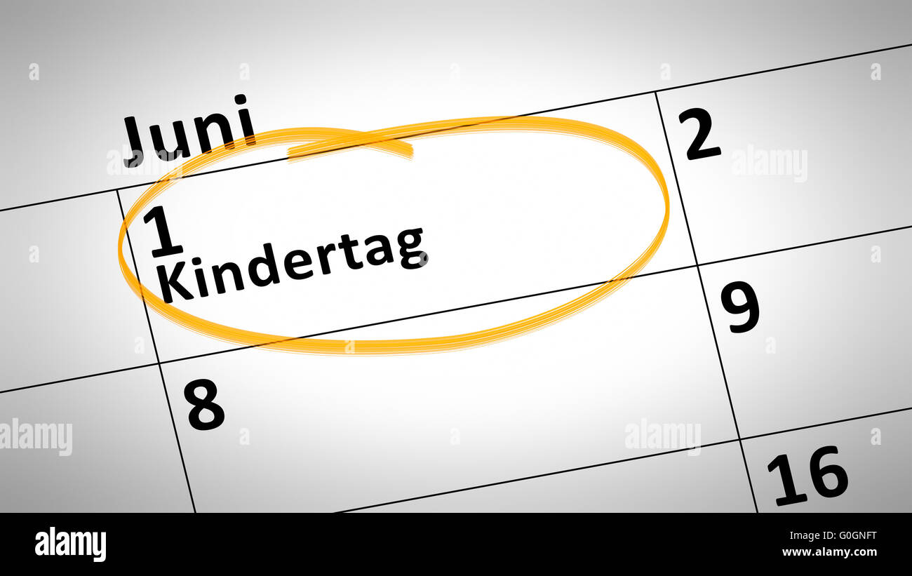Première journée pour les enfants de juin en langue allemande Banque D'Images