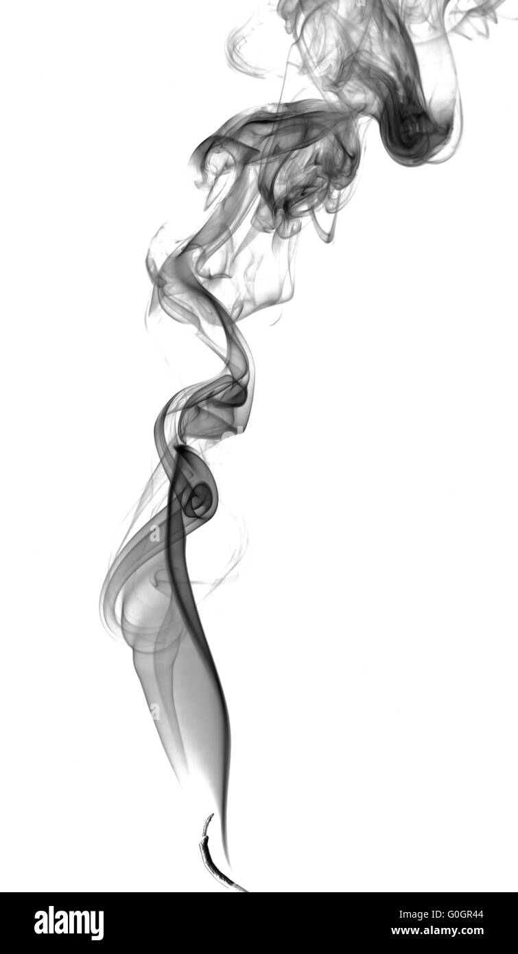 Résumé de fumée noire sur fond clair Banque D'Images