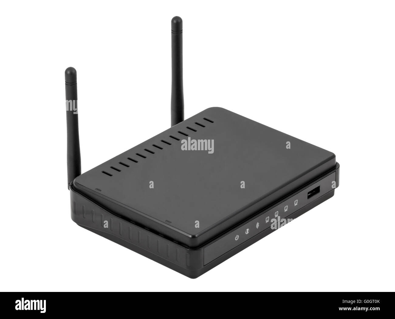 Collection électronique - réseau internet sans fil noire routeur wi-fi Banque D'Images