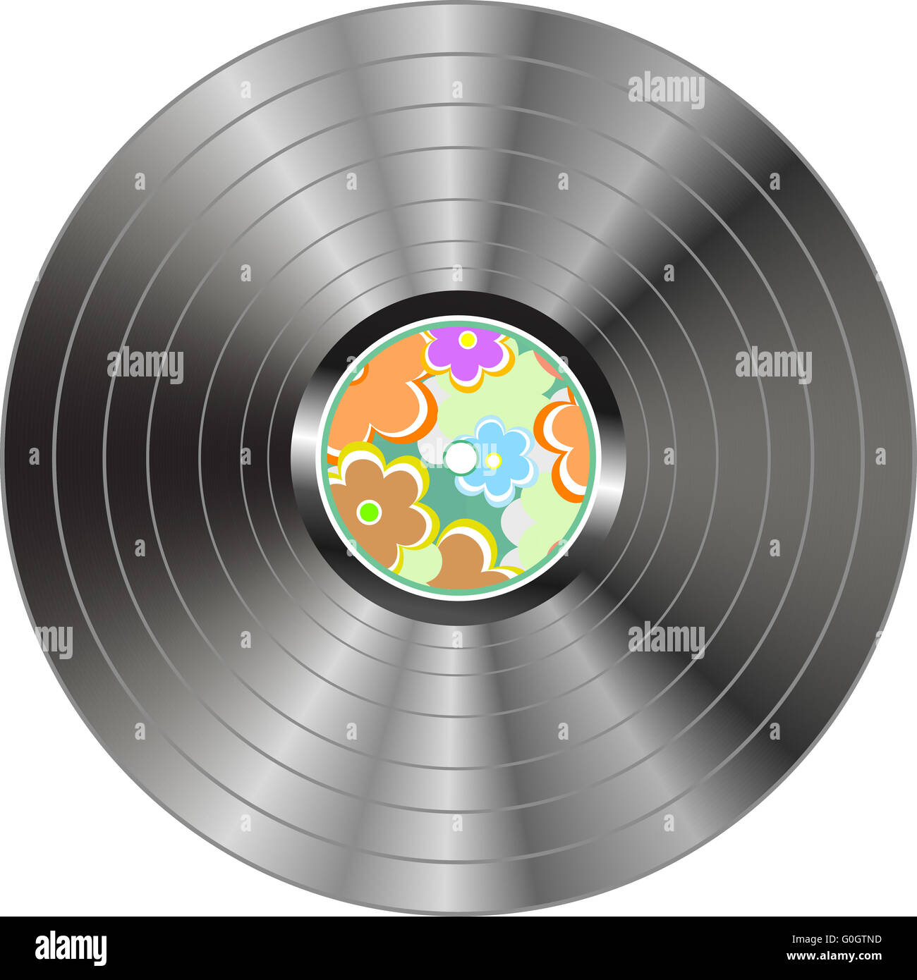 Disque vinyle isolé sur fond blanc vector illustration Banque D'Images